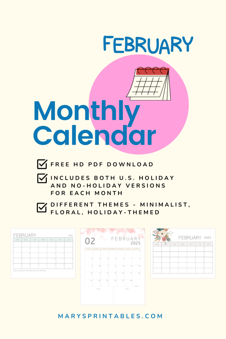 Printable February 2025 Calendar: Perfect Planning Made Beautiful