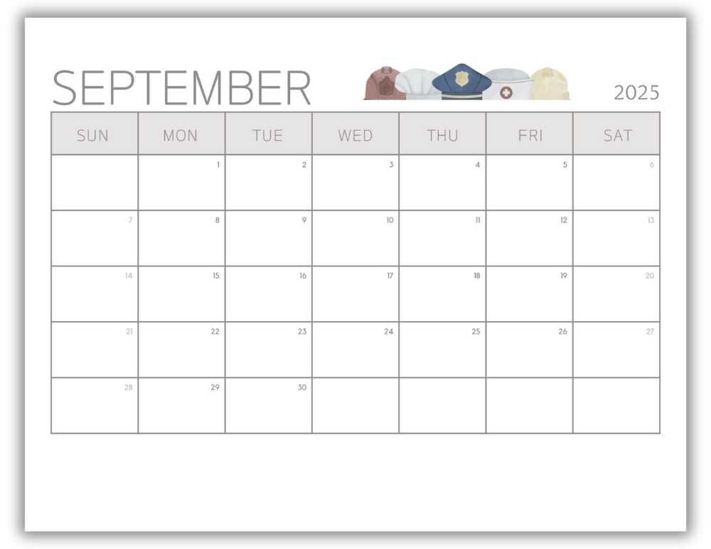 Printable Monthly Calendar for September 2025 Minimalist Back to School-Themed Free Template