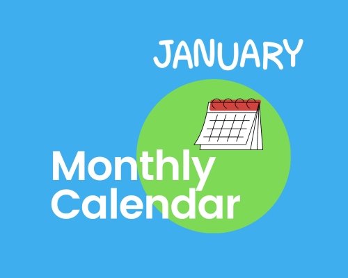 Click to here to download January Monthly Calendar