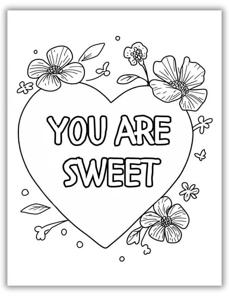 You are sweet Coloring Page Free Download