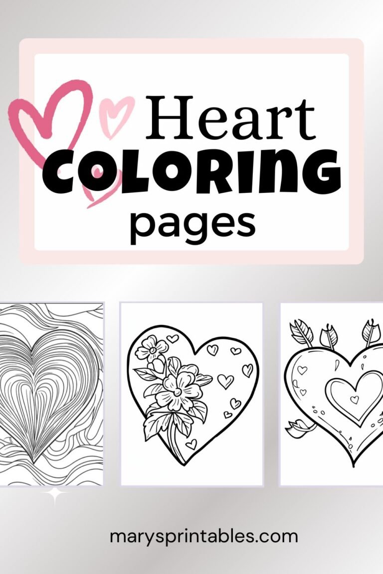 Printable Coloring Pages Free - Heart Coloring Page Featured Image 768x1152 