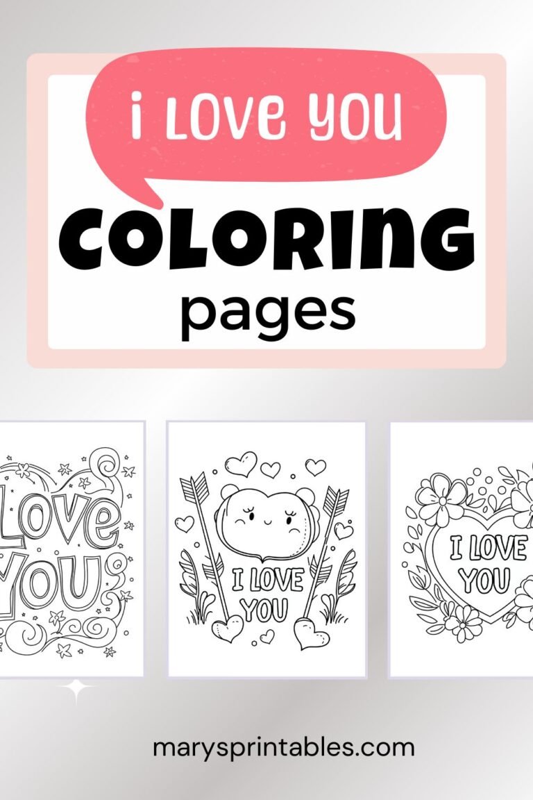 I Love You Printable Coloring Pages: A Heartfelt Way to Share Love