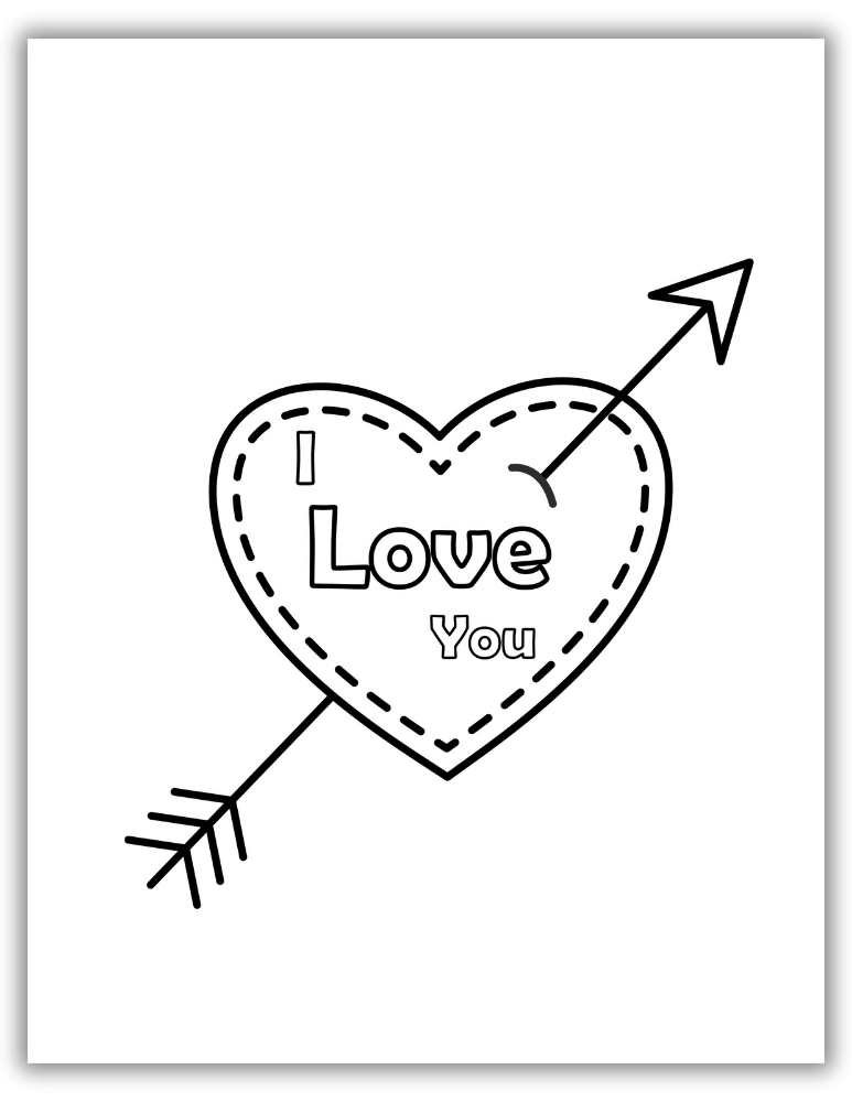 I Love You Coloring Page Free Download