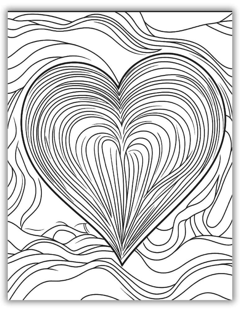 Printable Heart Page for Coloring