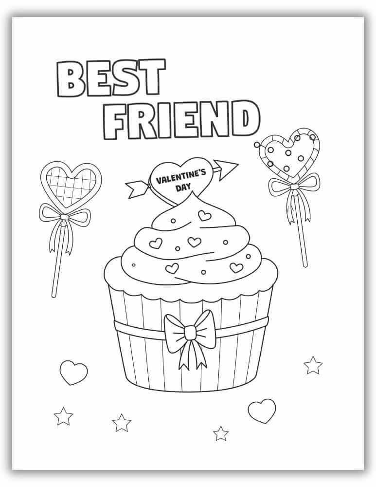 Bestfriend Coloring Page Free Download - Valentine's Day