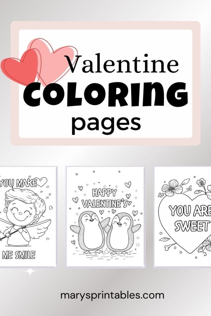 valentine coloring pages collection