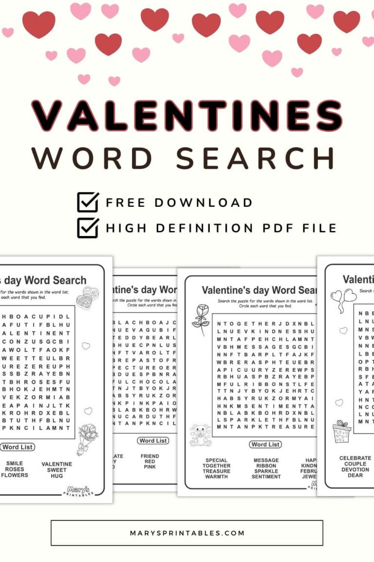 Valentine’s Day Word Search Printable: A Fun and Free Activity for Kids!