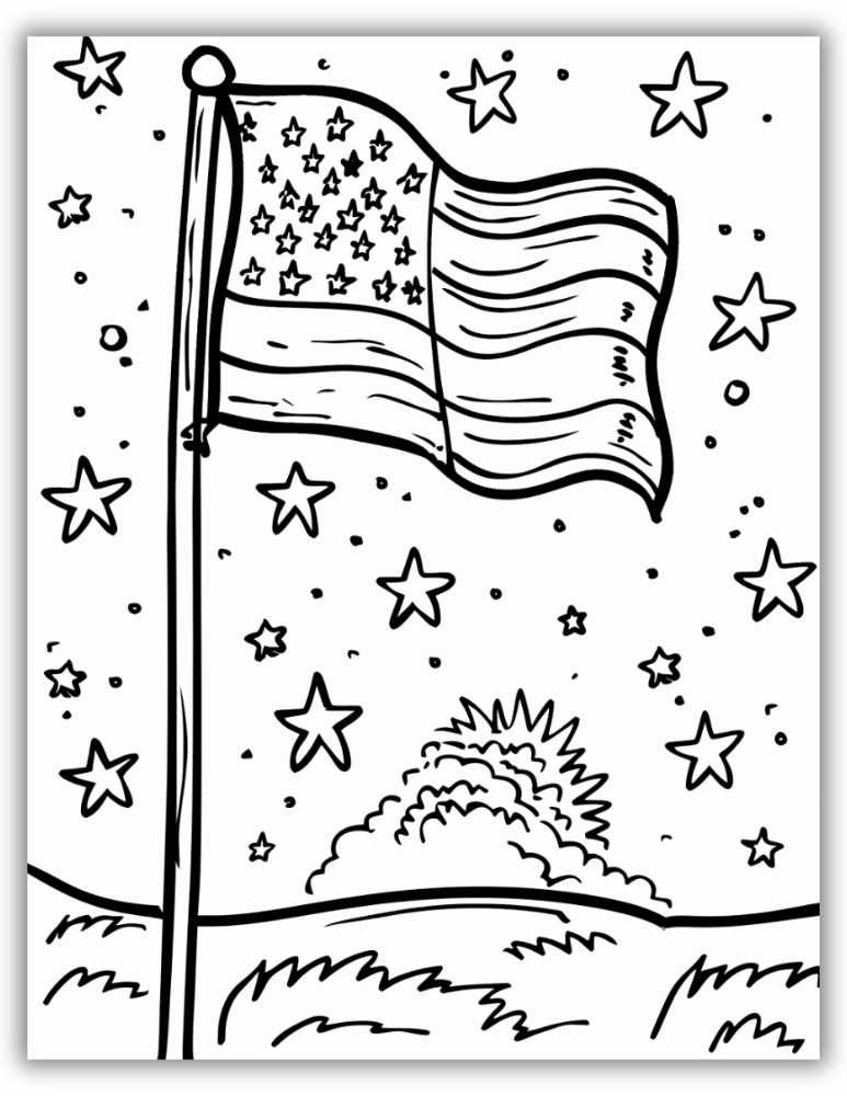 4th of July  Coloring Page Printable