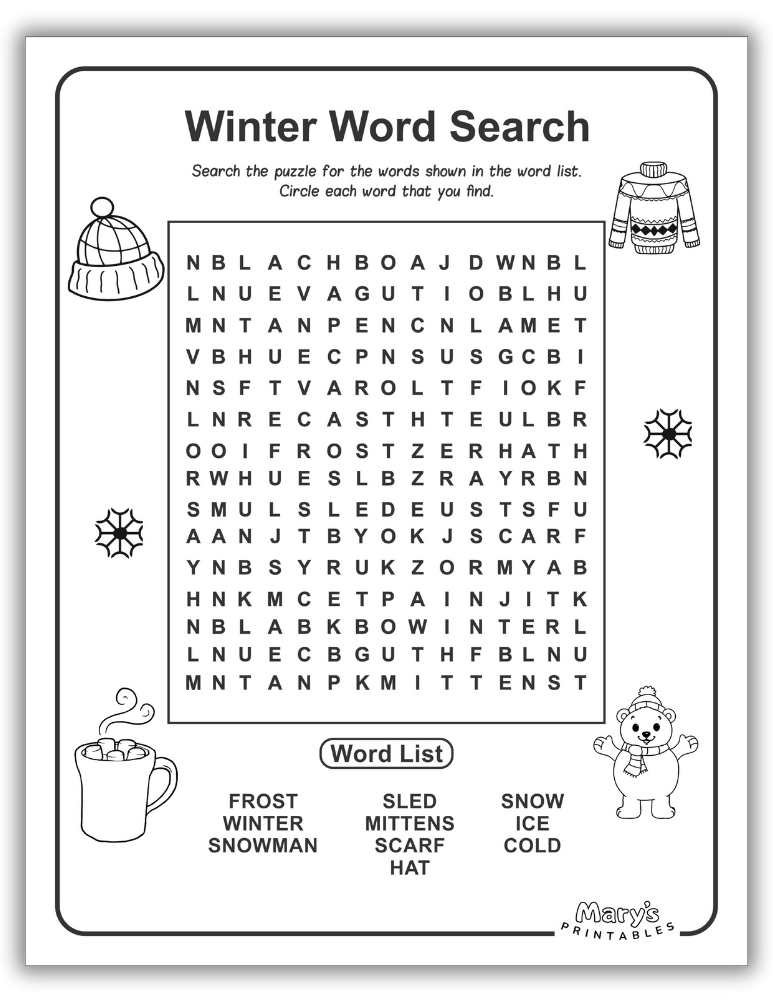 Winter Word Search Page 4 - Download Here