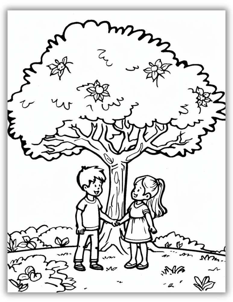 Free Adam And Eve Coloring Page For Sunday School