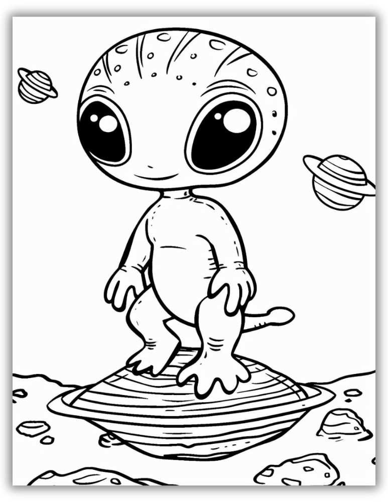 Free Printable Alien Coloring Page For Preschoolers