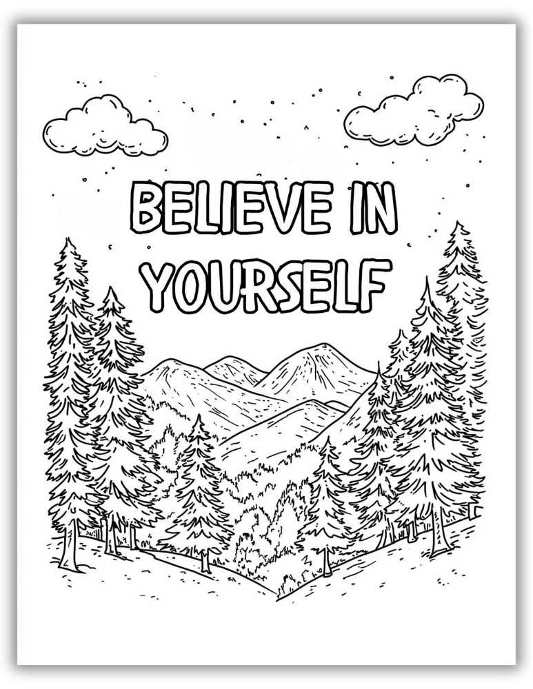 Free Coloring Page with Quote - Believe in Yourself