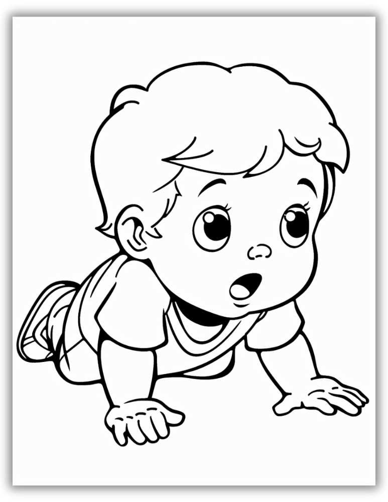 Baby Crawling Coloring Pages