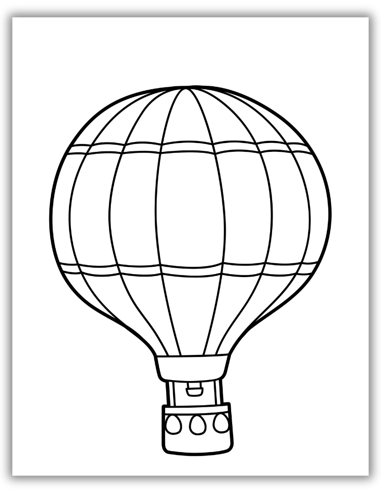 Hot air balloon festival printable coloring sheet