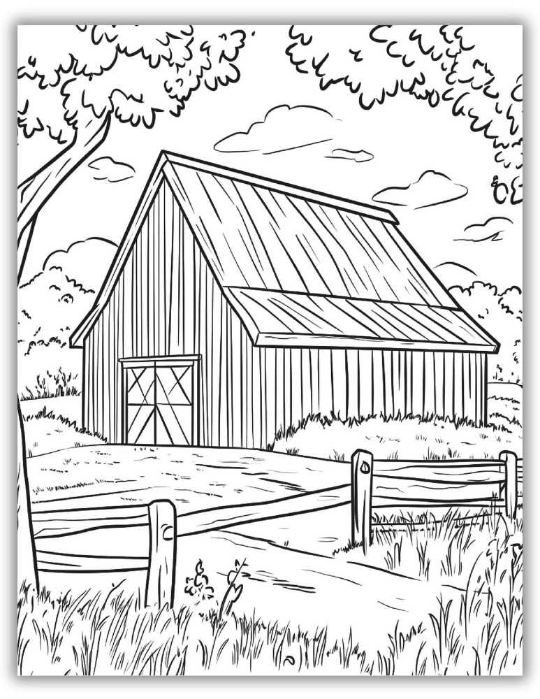 Printable barn coloring sheet