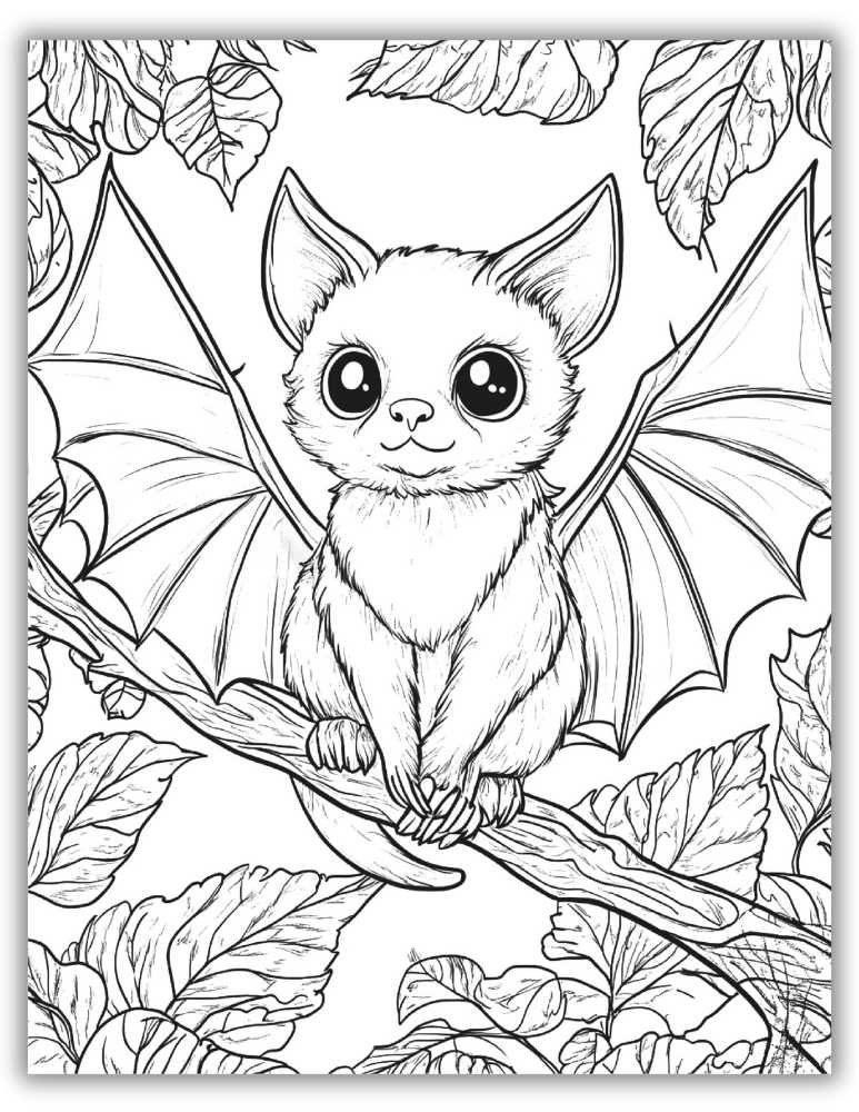 Detailed Bat Coloring Page