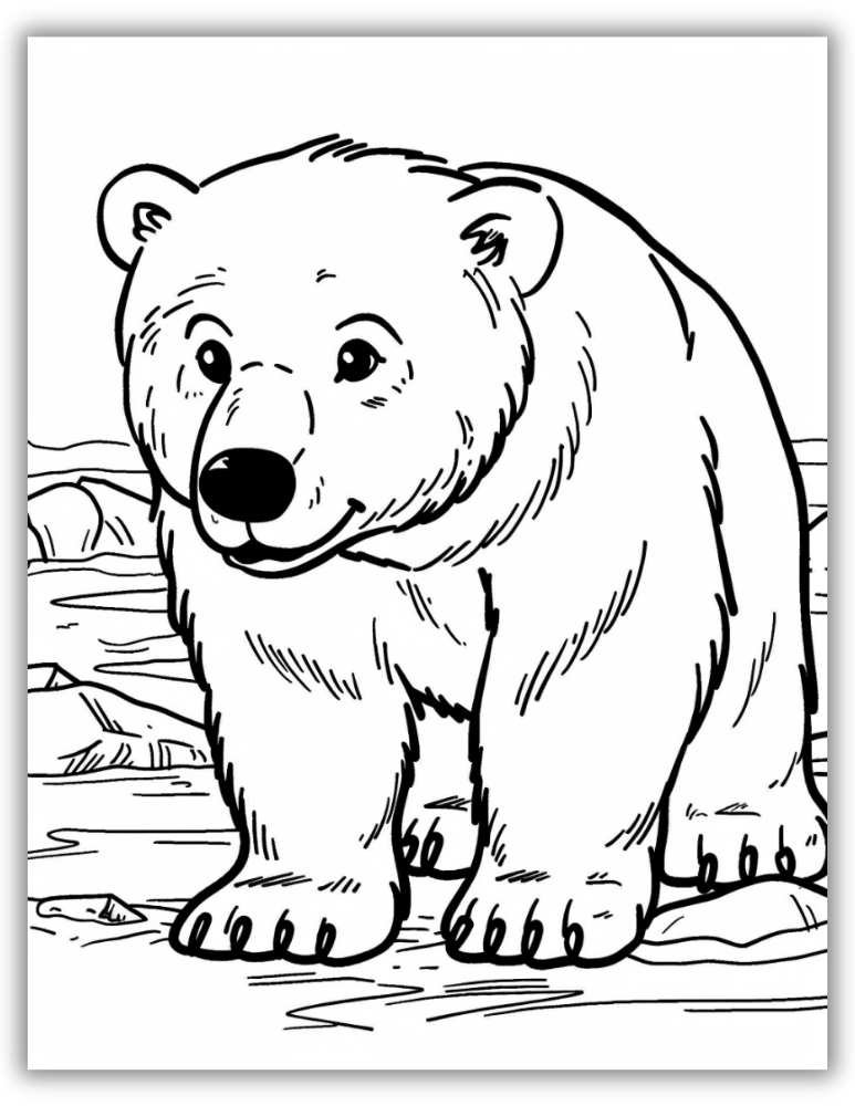 Free printable bear coloring pages featuring cute and fun bear designs