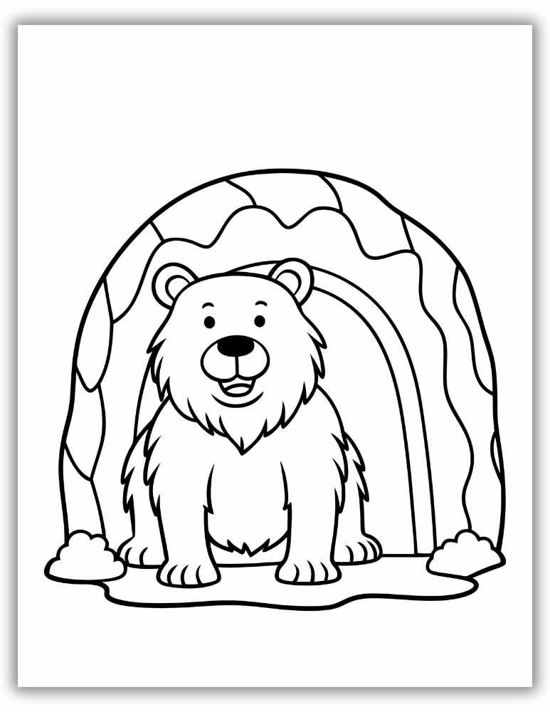 dorable bear coloring pages for kids with simple and easy designs
