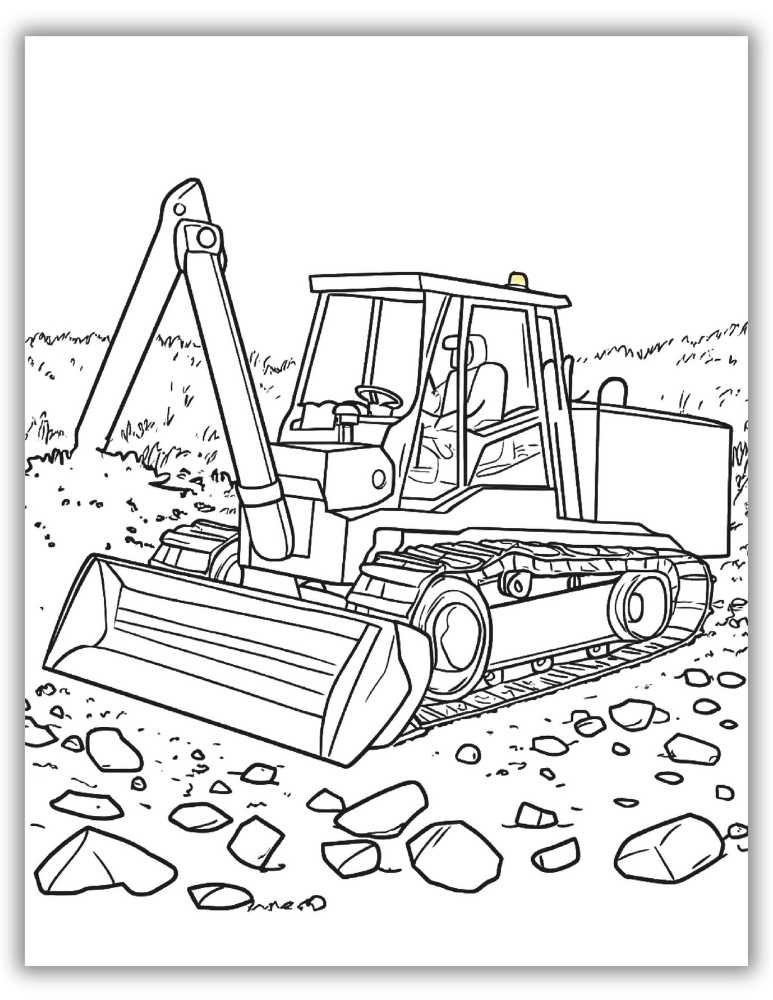 Bulldozer construction vehicle coloring page