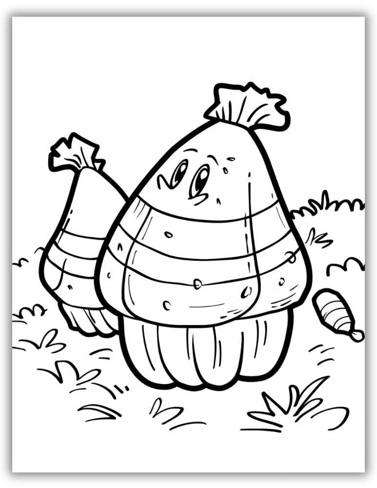 Candy corn coloring page for Halloween