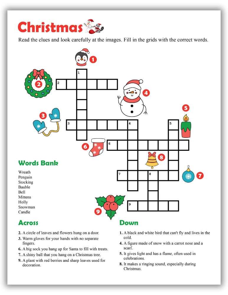 Free Download of Christmas Crossword Puzzle