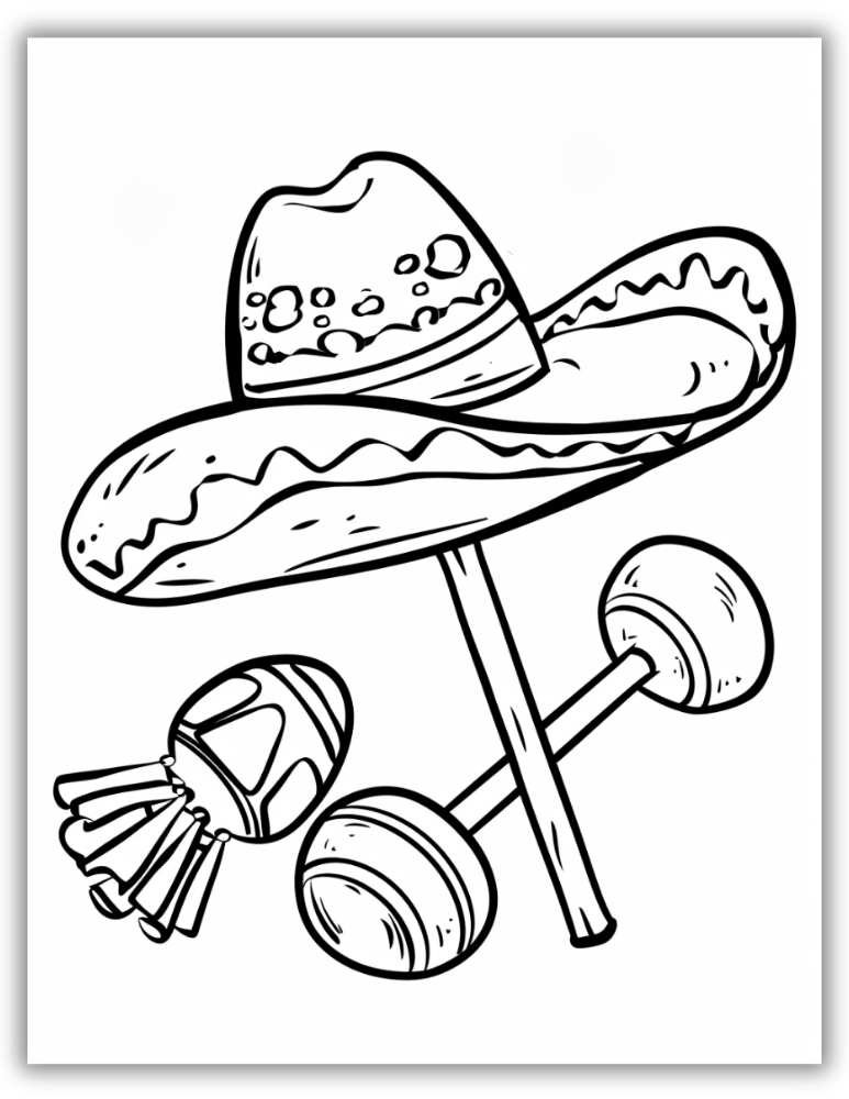 Cinco de Mayo fiesta coloring page