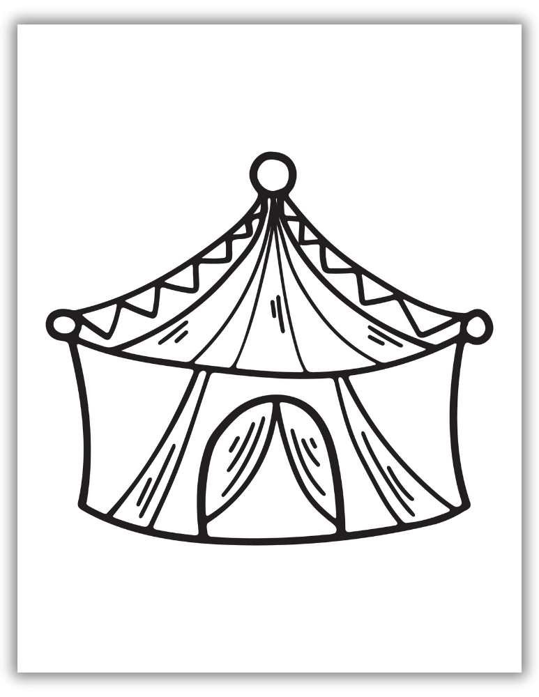 Carnival tent coloring page