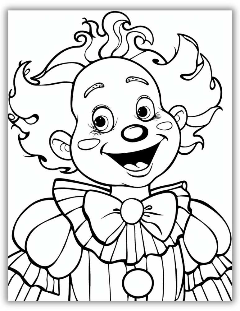 Clown in costume coloring page