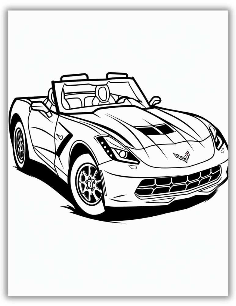 Classic Corvette car coloring page