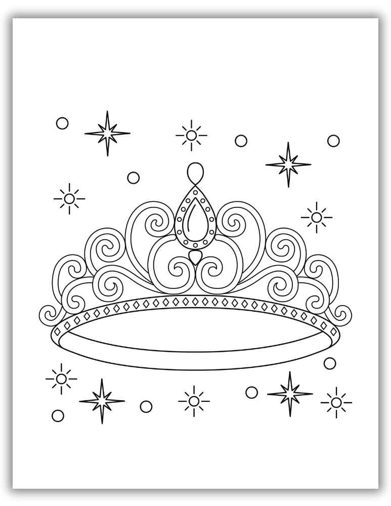 Princess crown coloring page