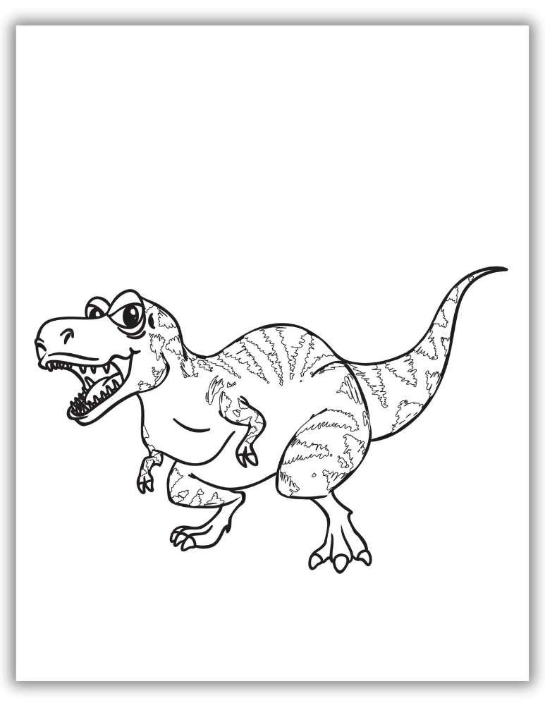 Cartoon dinosaur family coloring page