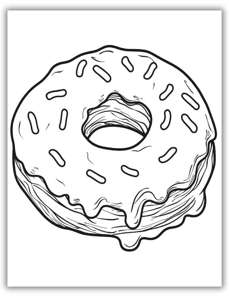 Donut with icing coloring page