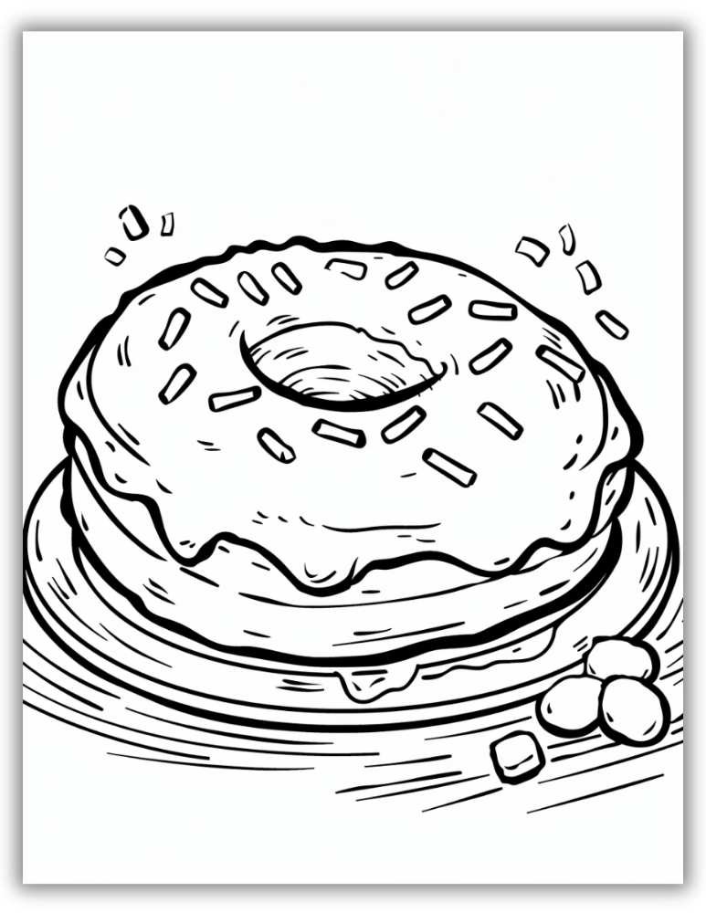 Donut with sprinkles coloring page