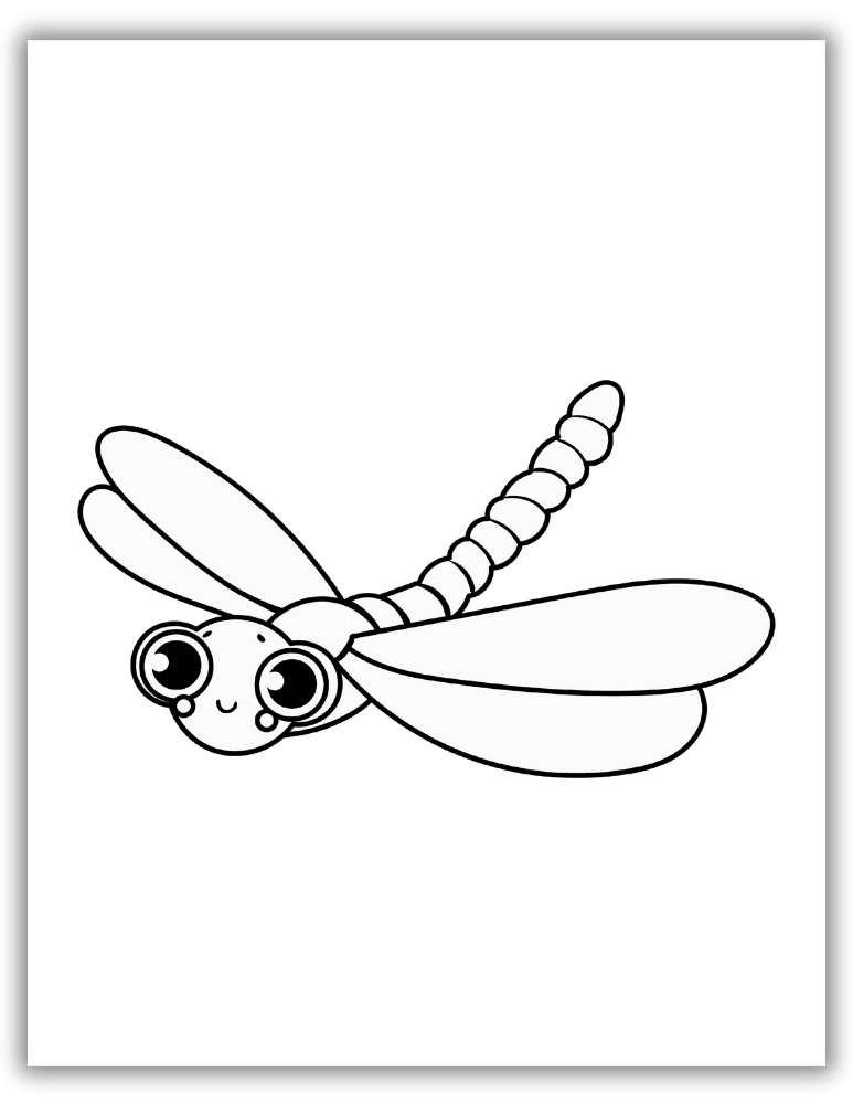 Simple Dragonfly  coloring page