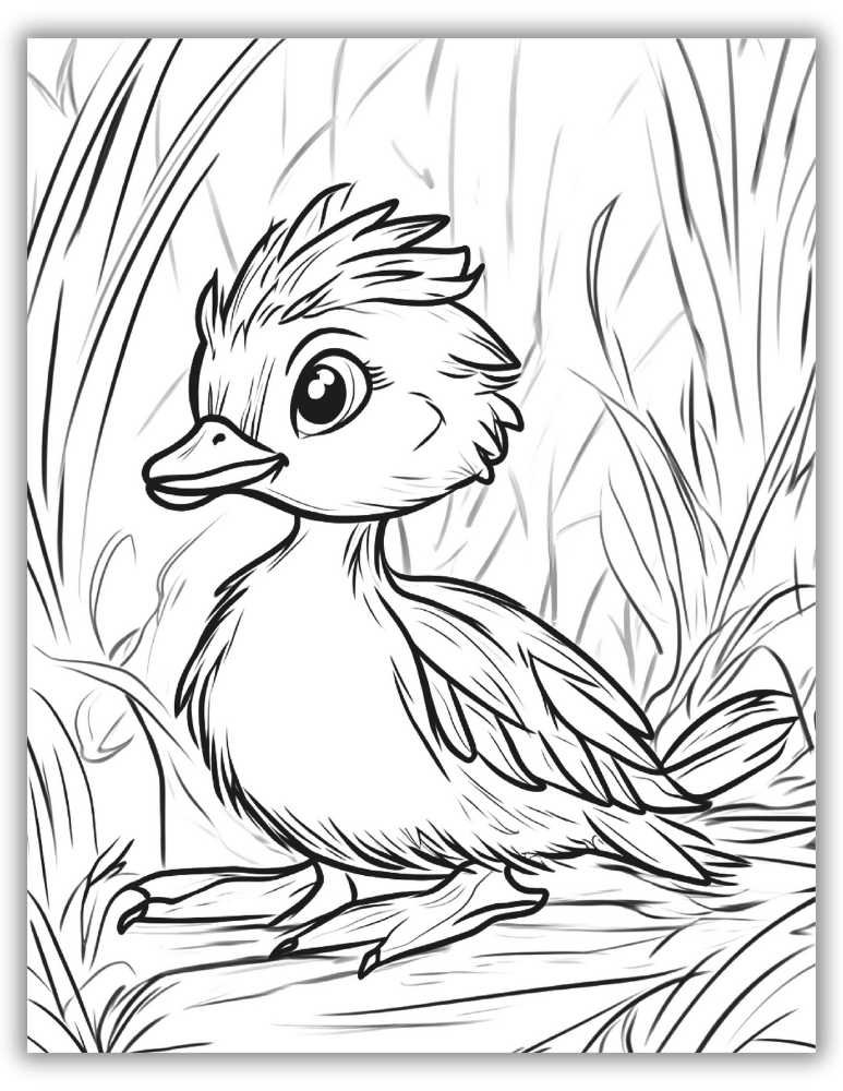 Duckling coloring page