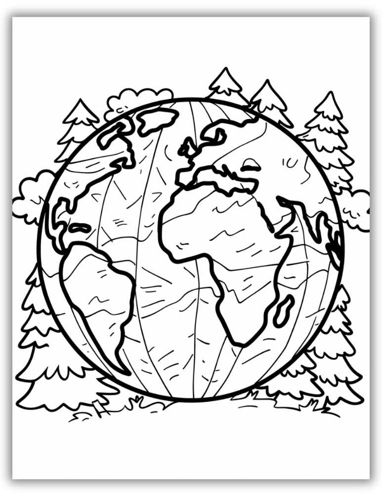 Printable Earth Day coloring page