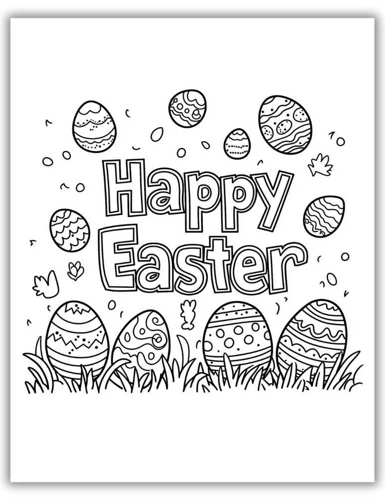 Free printable Happy Easter coloring pages for kids