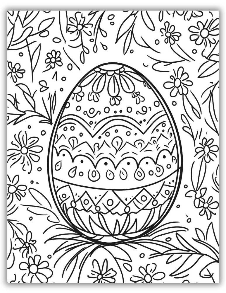 Detailed Easter coloring pages for adults free printable
