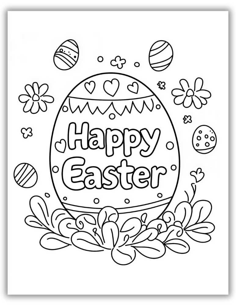 Free large Easter egg coloring pages to print