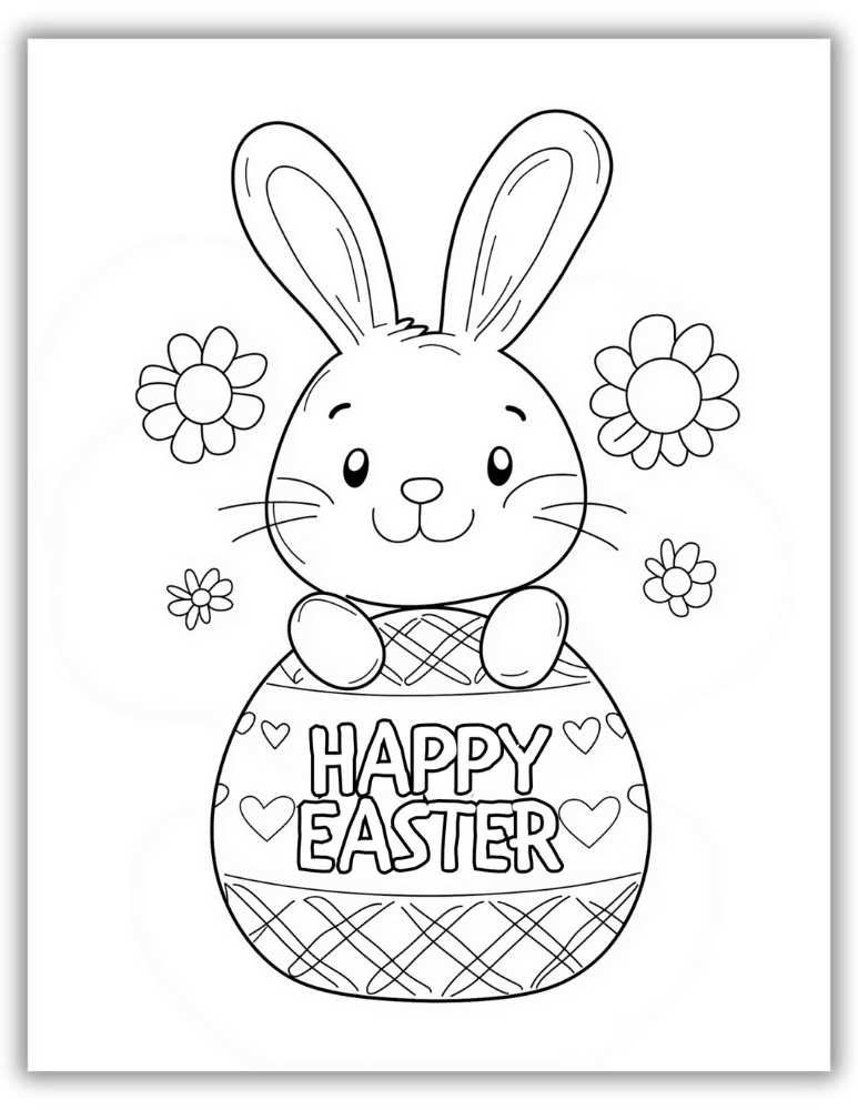 Fun Easter bunny and eggs coloring pages free printable