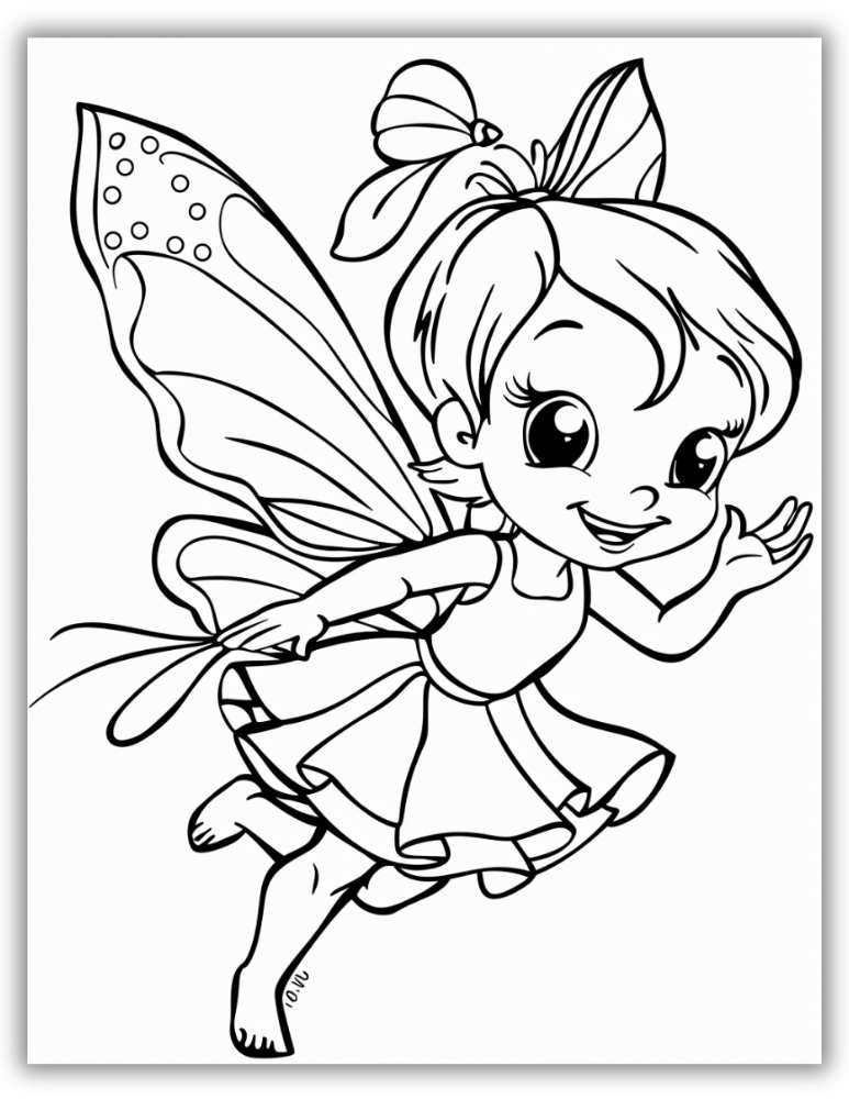 Fairy Waving Coloring Page Free Printable