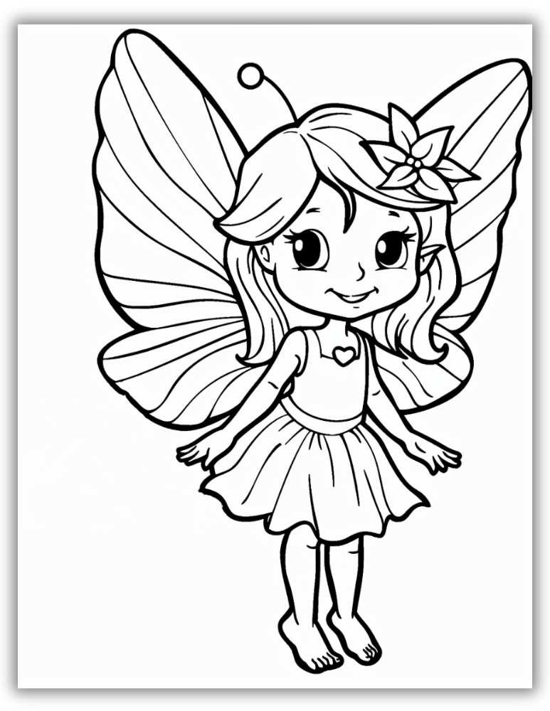 Cute Fairy Coloring Page for Free