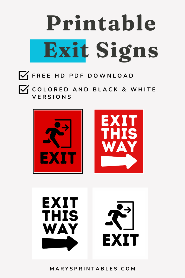 Printable Exit Sign: Free Download for Safety and Guidance