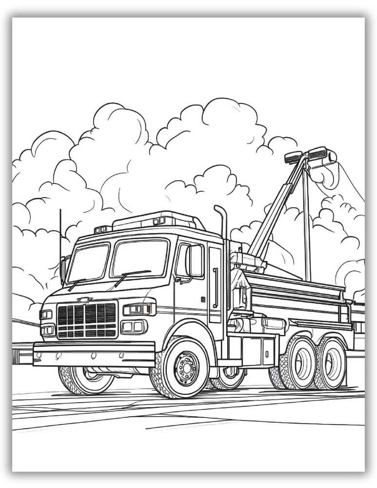 Free fire truck coloring page