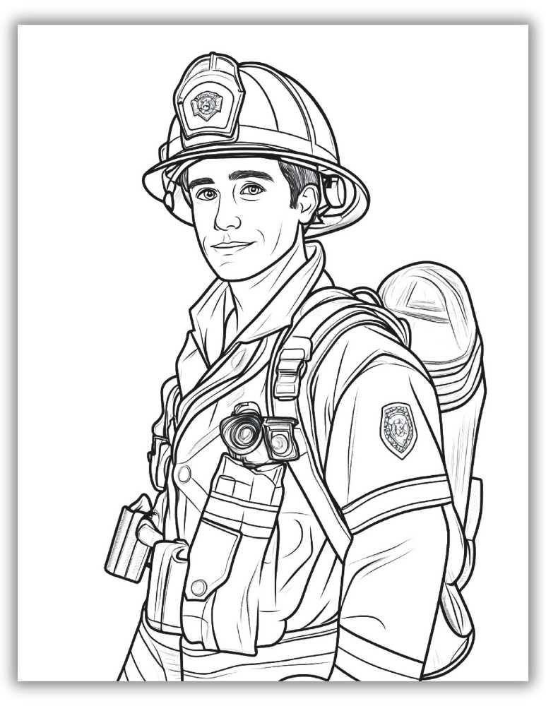 Free firefighter coloring page 
