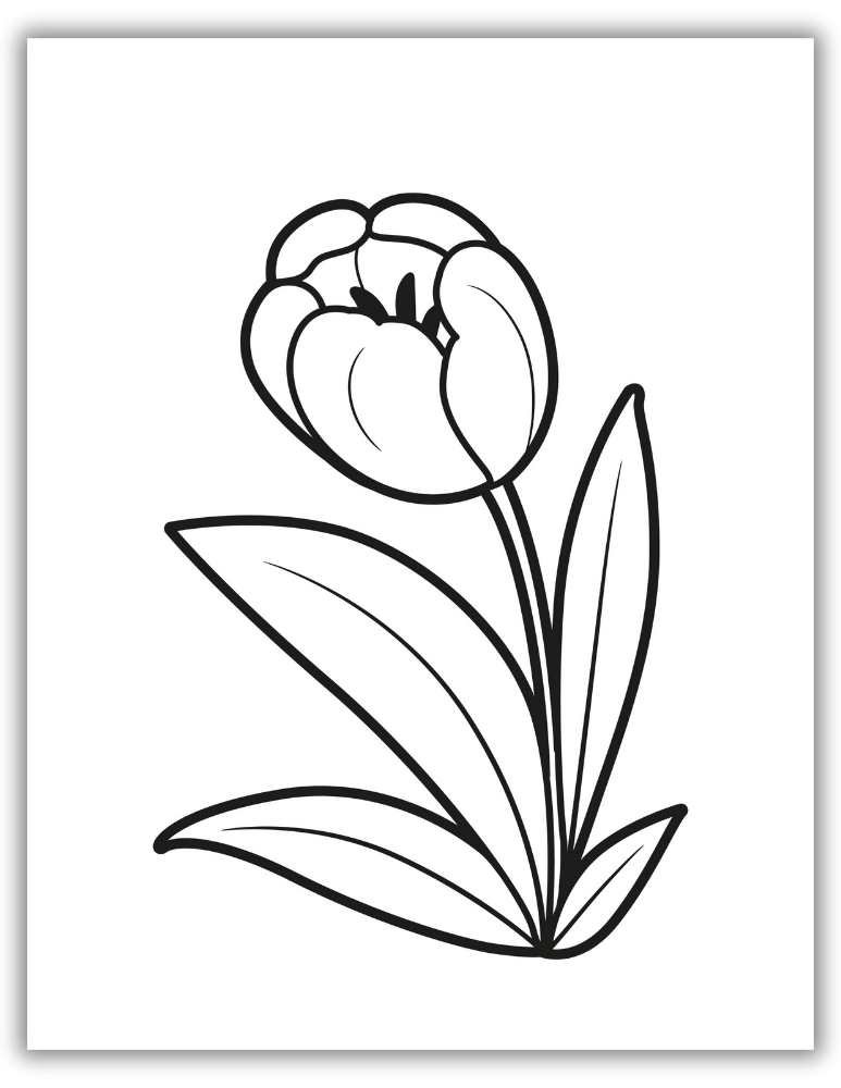 Easy flower coloring printable