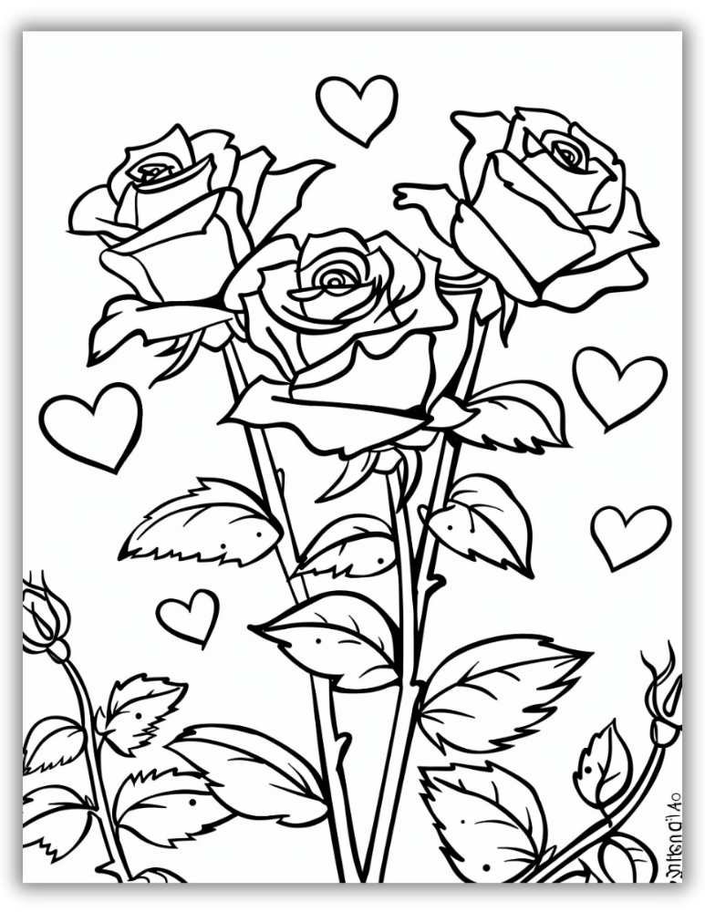 Flower roses coloring page