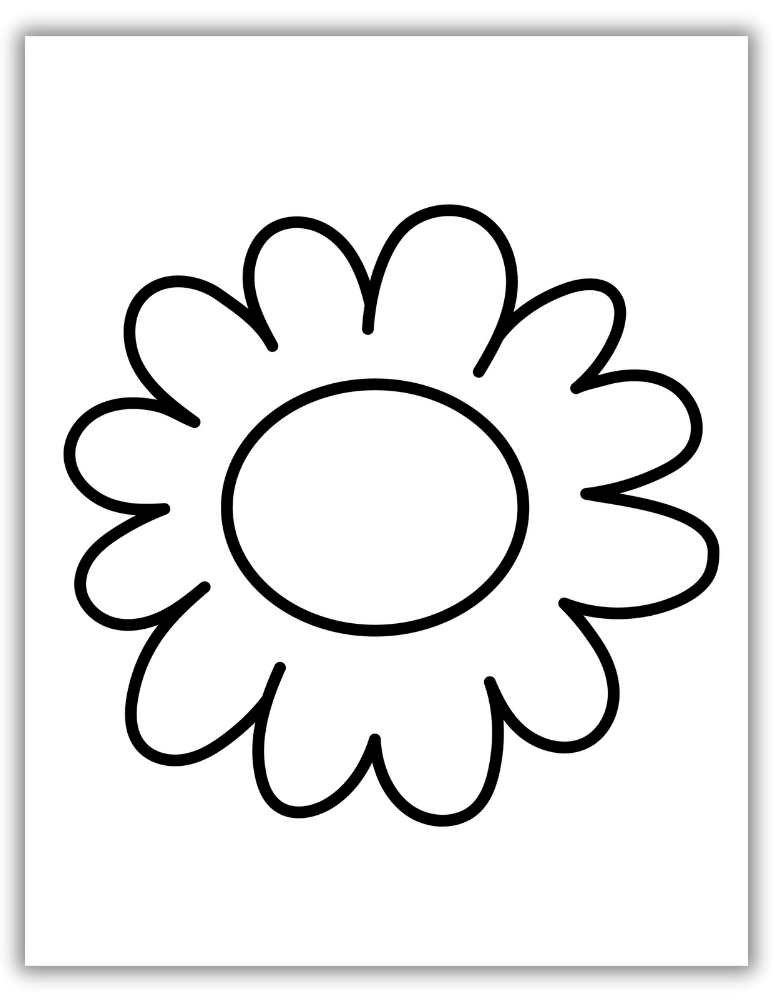 Simple Outline of flower coloring page