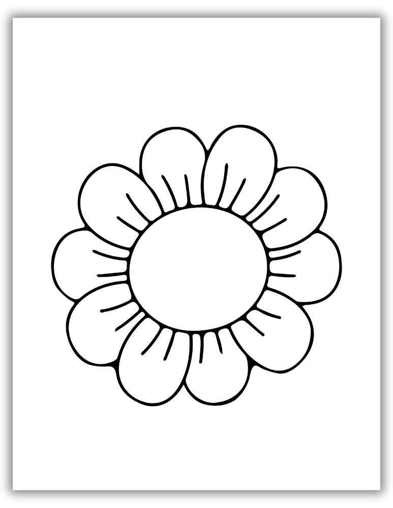 Simple Drawing of Flower Coloring Page