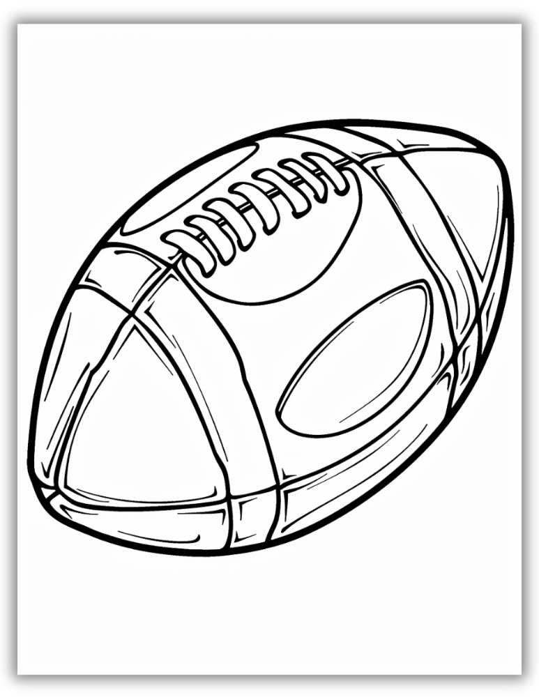 American Football Outline Coloring Page